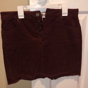 corduroy maroon skirt